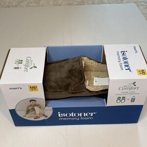Isotoner Memory Foam Mens Slippers. Size 8-9. Color Dark Chocolate. NIB.